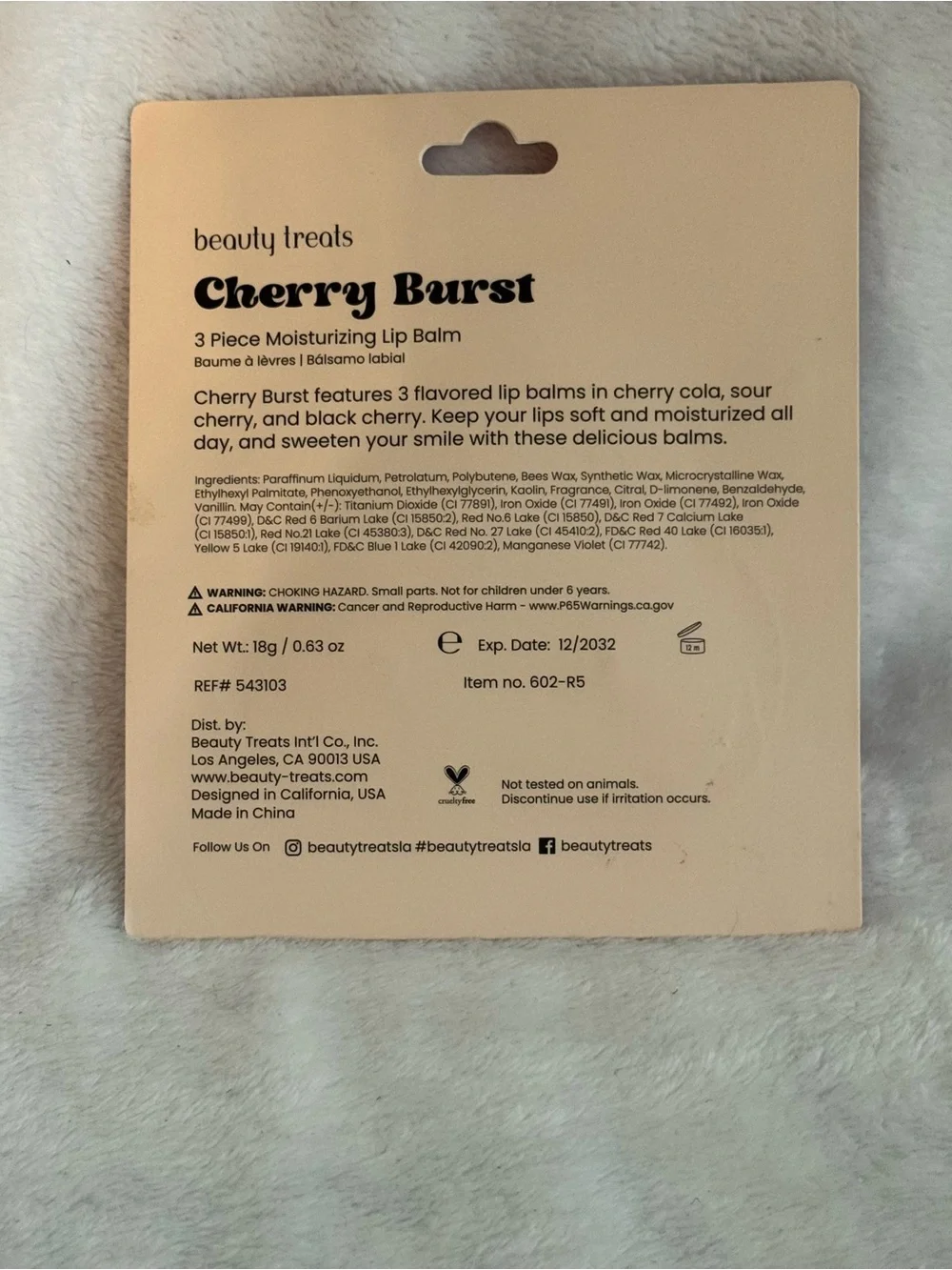 Beauty Treats Cherry Burst 3-Pack Lip Balm